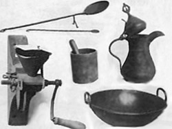 Antigos instrumentos árabes para preparo de café